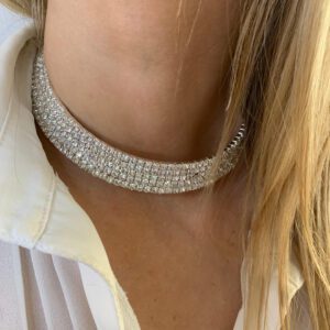 Gargantilla Choker Strass 5 Hileras Bijou